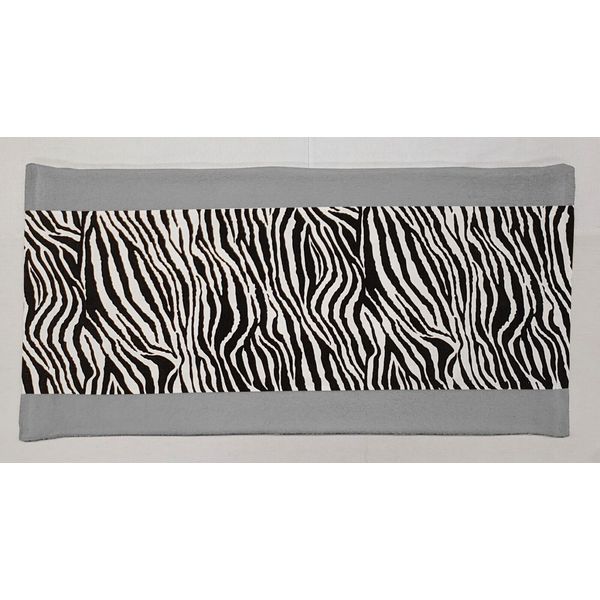 Animal Print Zebra on Gray Terrycloth Bathmat