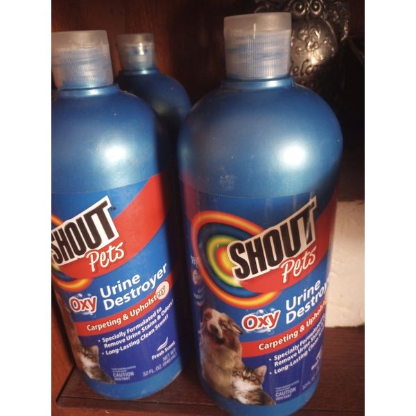 4 Shout Pets Turbo Oxy Urine Remover Carpet Cleaner & Pet Odor Eliminator 64Oz