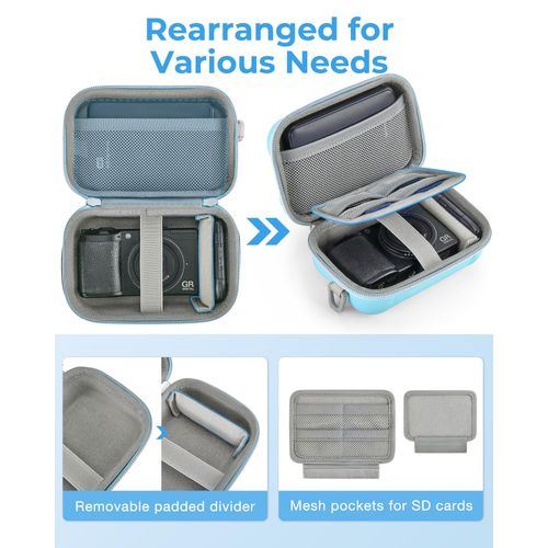 BAGSMART Digital Camera Case, Waterproof & Protective Small Camera Bag with 2 Carrying Ways, Lightweight Camera Sling Bag for Canon PowerShot ELPH 180/190 / Sony DSCW800/DSCW830 - Blue