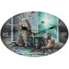 Lisa Parker Decorative Wall Clock-Cat Hubble Bubble, MDF, Multi, Height Width 30cm Depth 3.5cm