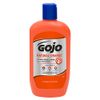 Gojo Soap Natural Orange Pumice Hand Cleaner Heavy Duty Cleaner Citrus Scented Scrub, 2 Bottles 14 OZ each [Total of 28 Oz.] with 2 compatible Sparklen Wooden Nail Brushes