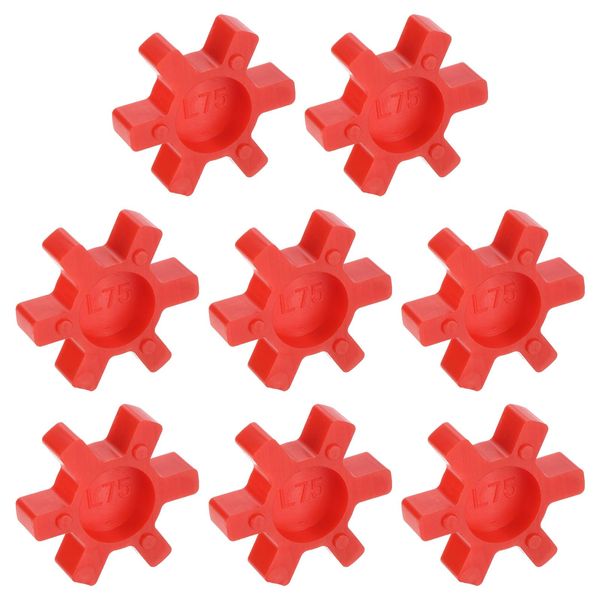 sourcing map 8pcs L75 Jaw Coupling Insert, Urethane Flexible Solid Type Jaw Coupling Center Insert for L Jaw Coupling L-Jaw Coupler Set, Red