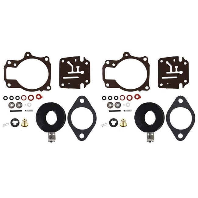 ALL-CARB 2 Pack Carb Repair Kits with Float Replacement for Johnson Evinrude 396701 18 20 25 28 30 35 40 45 48 50 55 60 65 70 75 HP