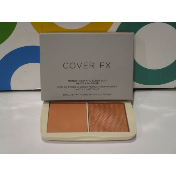 COVER FX ~ MONOCHROMATIC BLUSH DUO ~ SOFT PEACH ~ 0.51 OZ BOXED