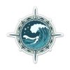 Compass Rose Wave Nautical Sailing - 12" Vinyl Sticker Waterproof Decal