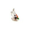 MINI/TINY RABBIT EATING CARROT CHARM Silver Bead Enamel Bunny Easter Springtime