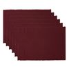 DII Basic Everyday Ribbed Tabletop 100% Cotton, Placemat Set, 13x19, BlackBerry, 6 Piece