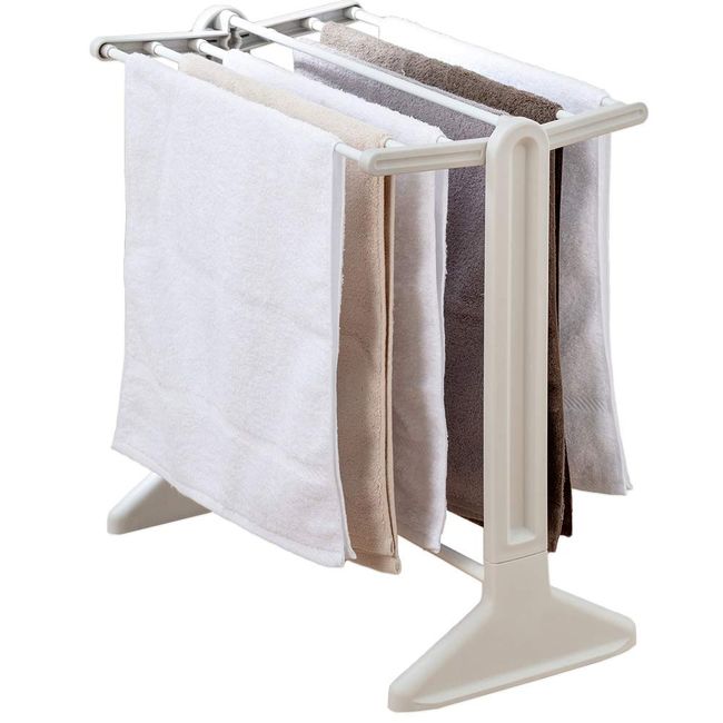 Iris Ohyama TH50KR Towel Stand, White, 7 Towel Capacity