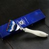 Shiny Ivory Colour Curve DEIGNED Handle 5 Edge Cartridge Razor Head for Men's