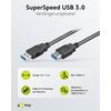 Goobay 93999 USB 3.0 Super Speed Extension Cable, Black, 3m Length