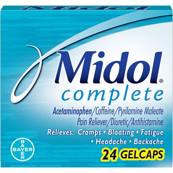 Midol Menstrl Glcap Size 24s Midol Maximum Strength Menstrual Complete Pain Relief