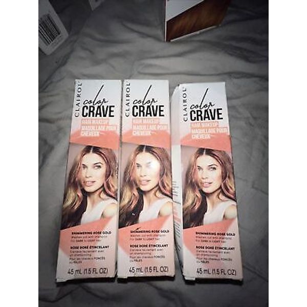 Clairol Color Crave Hair Makeup Shimmering Rose Gold X3