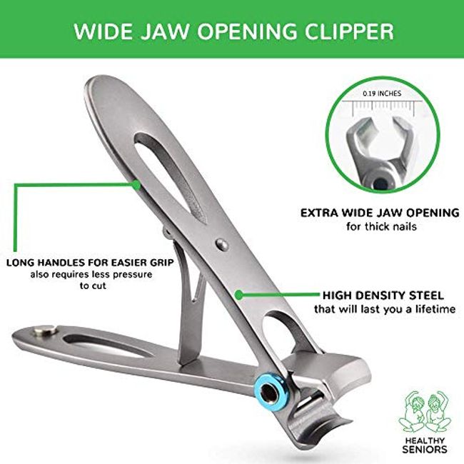 Nail Clippers For Thick Nails - Wide Jaw Opening Oversized Nail Clippers,  Stainless Steel Heavy Duty Toenail Clippers For Thick Nails, Extra Large
