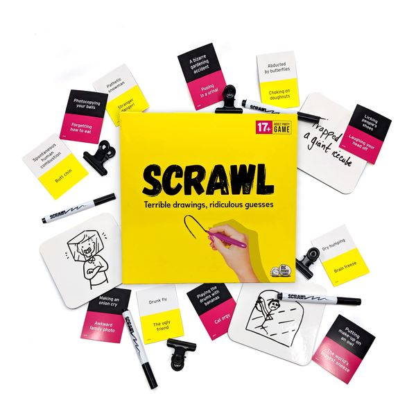 Scrawl Adult Board Game | Terrible Drawings and Ridiculous Guesses | Hilarious Board Game for Adults…