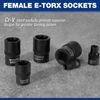 WORKPRO 25-piece Torx Bit Socket and External Socket Set, 1/4", 3/8", 1/2" Drive