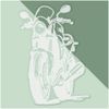 Medium 210mm 'Motorcycle' Clear Static Window Cling Sticker/Decal (White) (WC00104167)