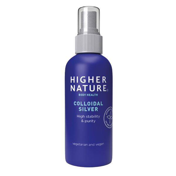 Higher Nature - Colloidal Silver - Antiseptic & Disinfectant - Purified Water - High-Grade Silver - Gluten Free - Vegetarian & Vegan - 100ml