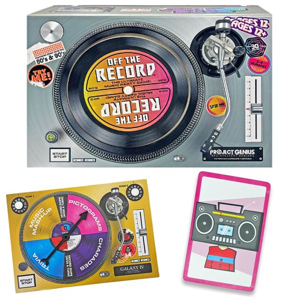 Project Genius Off The Record Party Game for 80's and 90's Music Fans, Ultimate 50th Birthday Gift for Gen X'ers, Best Party Game for Adults