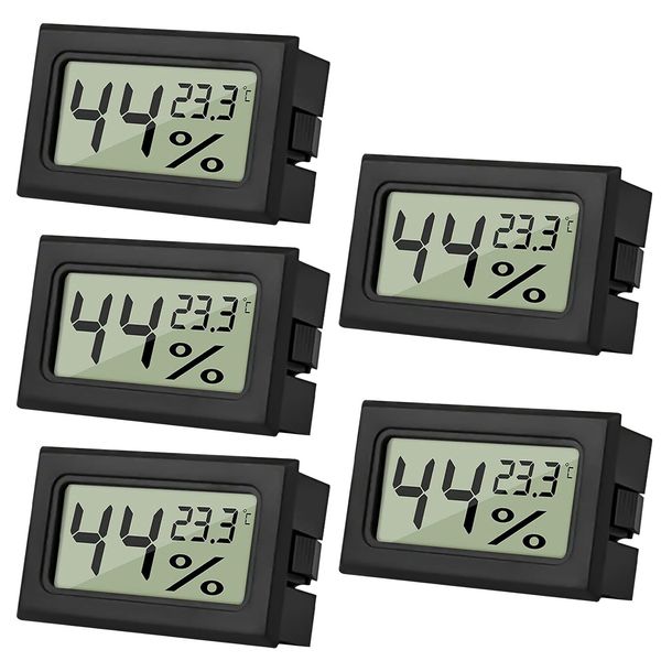 ARCELI 5 Mini Digitales Thermometer LCD Innen Hygrometer Hygrometer Thermometer Innen Reptilien Digitales Hygrometer, für Büro, Küche, Inkubator Thermometer, Thermometer Gewächshaus