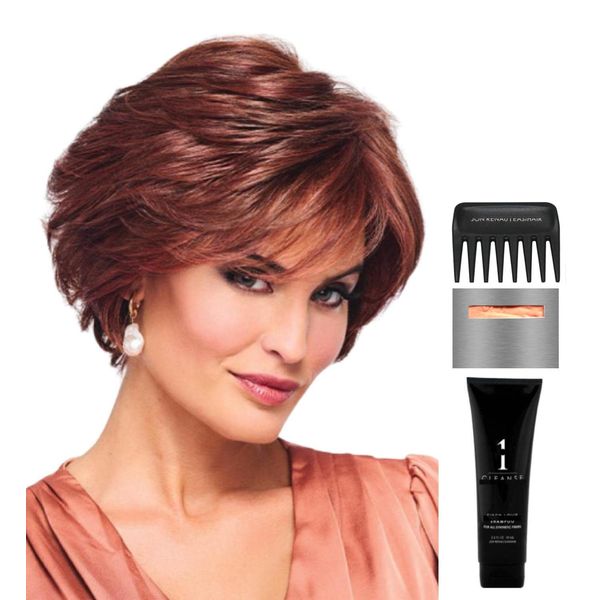 Raquel Welch Bundle - 5 Items: Captivating Canvas Wig, Christy's Wigs Q & A Booklet, 2oz Travel Size Wig Shampoo, Wig Cap & Wide Tooth Comb - Color: RL13/88