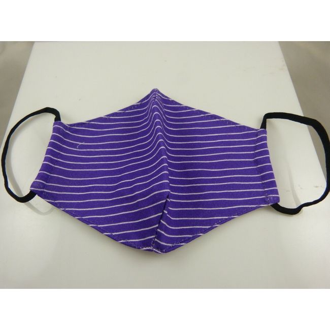 face mask purple white striped for kids age 6-12 years