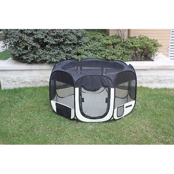 Black Soft Pet Dog Cat Indoor Outdoot Tent  Exercise Pen Play Yard