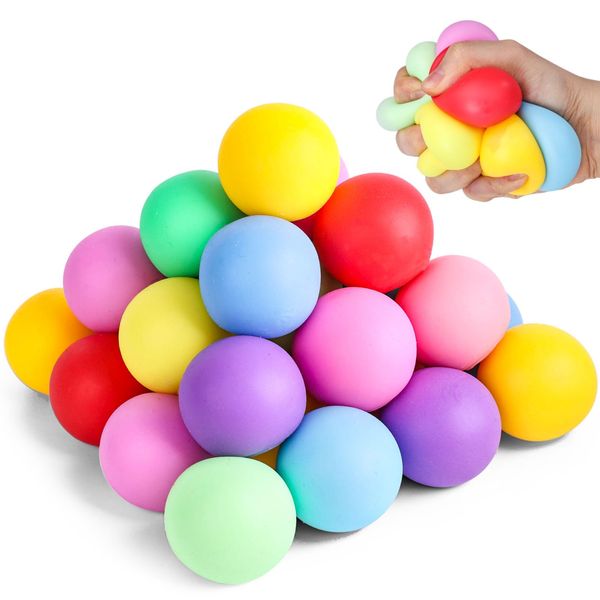 LovesTown 36PCS Slow Rising Stress Balls, Colorful Stretchy Ball Sensory Fidget Balls Squeeze Balls Anxiety Stress Relief Ball for Athletes School Finger Exercise