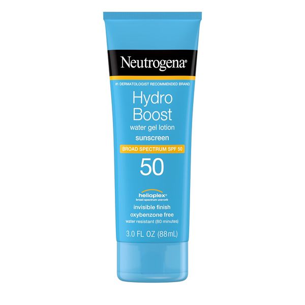 Neutrogena Hydro Boost Water Gel Non-Greasy Moisturizing Sunscreen Lotion with Broad Spectrum SPF 50, Water-Resistant, 3 fl. Oz