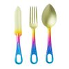 Ballistics Ballistics US Titanium Cutlery Set, Rainbow Set & Carabiner