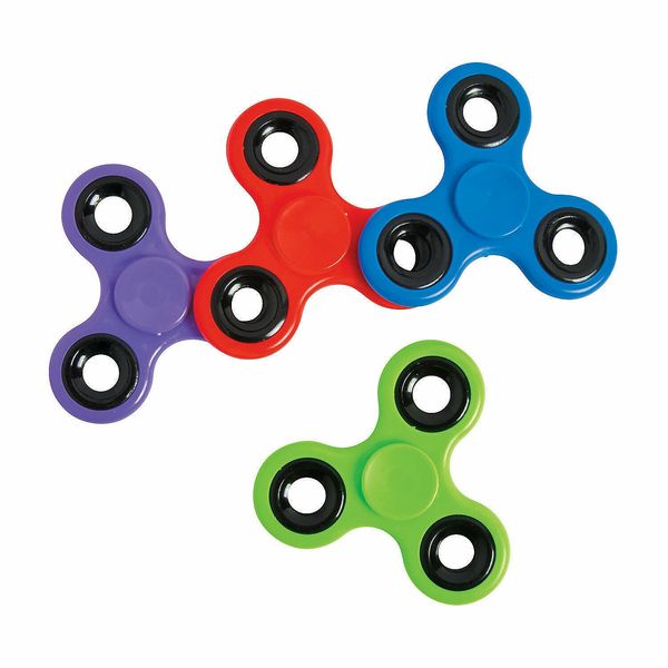 Fidget Spinners With Black Trim Assortment - Toys - 12 Pieces