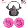 3M HALF FACE RESPIRATOR FACEPIECE MASK & 2- 2091 P100 PARTICULATE FILTER MEDIUM
