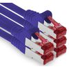 1aTTack.de - 5x 1m CAT6 patch cable S/FTP PIMF shielding CAT.6 RJ45 network cable Ethernet cable DSL LAN router switch modem patch panel - purple - 5 pieces