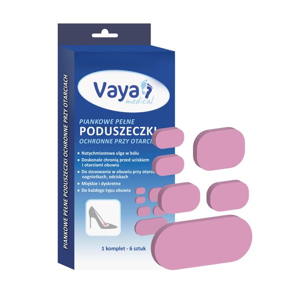 Vaya Medical Cushion Pads Set 6 Pieces Heel Feet Protectors