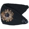 KMystic Winter HEadband with Flower Accent (Black)