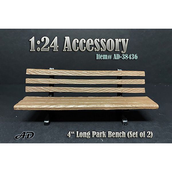 2 Park Bench American Diorama 1:24 4" Accessory For Figures