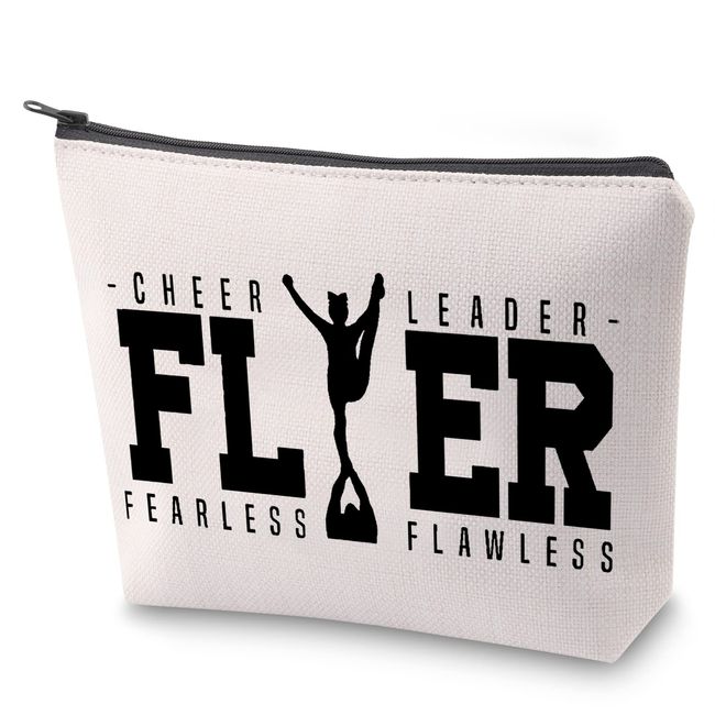 Cheerleading Kosmetiktasche Cheer Leader Furchtlos Makellose Make-up-Tasche mit Reißverschluss Cheerleader Survival Kit Cheer Team Geschenk, Fler