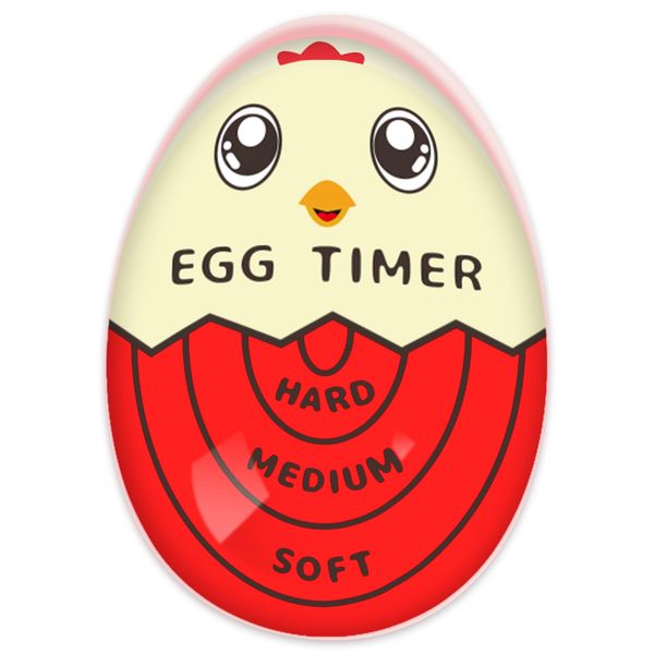 Lasubst Egg Timer for Boiling Eggs Soft Hard Boiled Egg Timer That Changes Color When Done,Red