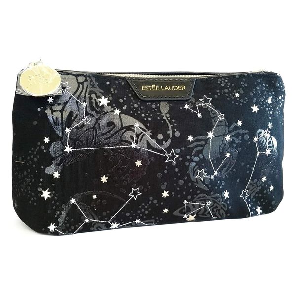 Estee Lauder Cosmetics Makeup Travel Bag (Black with White Constellations)