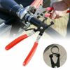 1pc Hose Clamp Pliers Tool Ratchet Locking Flat Band Ring Spring Type Swivel