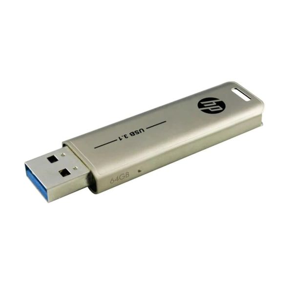 HP x796w USB 3.1 Flash Drive 64GB, Push and Pull design, Metallic finish