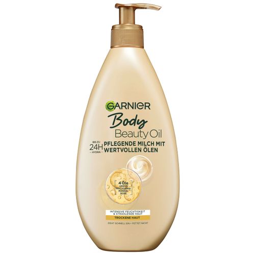 Garnier Oil Beauty Nourishing Milk Rich Body Lotion with Argan Oil, Almond Oil, Rose Oil and Macadamia 400ml.