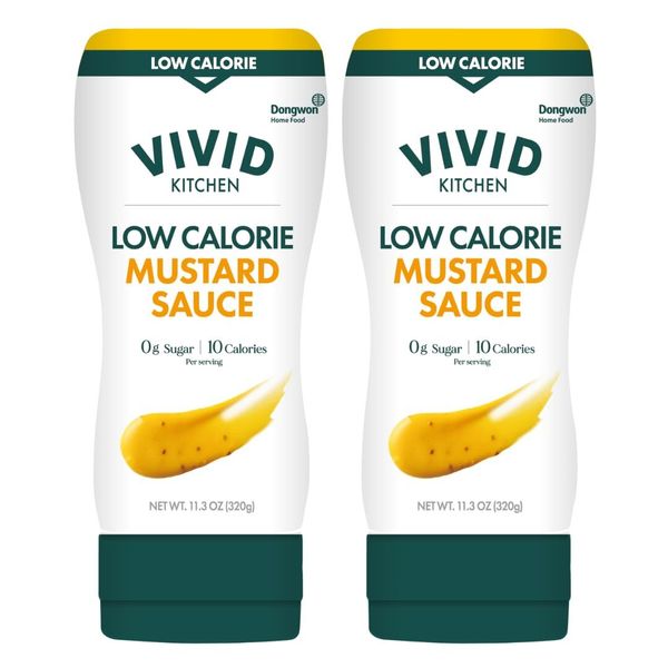 VIVID KITCHEN Low-Calorie Mustard | No Preservatives | Easy-to-Squeeze I 2 Pack