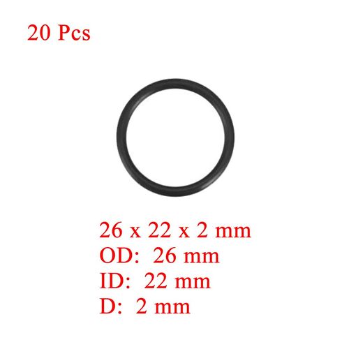 Ofowin 20pcs O-Ring Nitrile Rubber 22mm x 26mm x 2mm Black O-Ring 22mm Inner Diameter 26mm Outer Diameter 2mm Width Round Seal Gas Gasket Heat Resistant Oil Resistant Waterproof Abrasion Resistant Car
