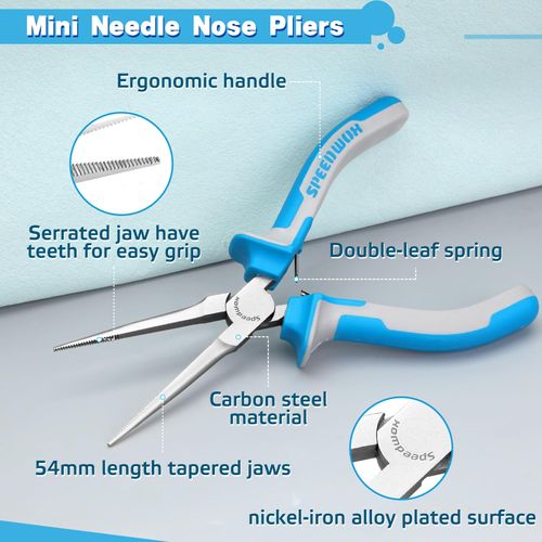 SPEEDWOX Tweezers Pliers Fishing Tweezer Pliers Lead Pliers with Knurled Extra Fine Needle Nose Pliers Needle Removal Pliers Tweezers Pliers Long Precision Micro Radio Pliers Thin Pliers Mini Long Tapered Pliers Long Reach Thin Tip Small Lightweight Sprin