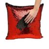 Red/Black 16'' Magic Mermaid Pillow Case Reversible Sequin Glitter Sofa Cushion Cover