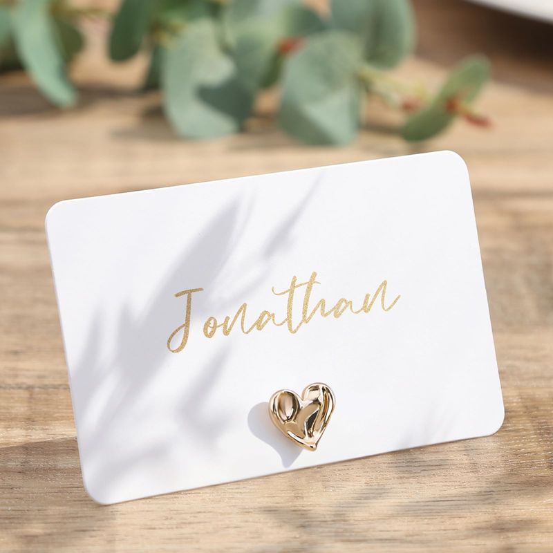UNIQOOO 12Pcs Decorative Gold Love Heart Place Card Holders Bulk ...
