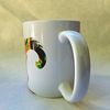 Coffee Quips Crafted- Sneaking and Peaking Orange Cat - Blue eyes