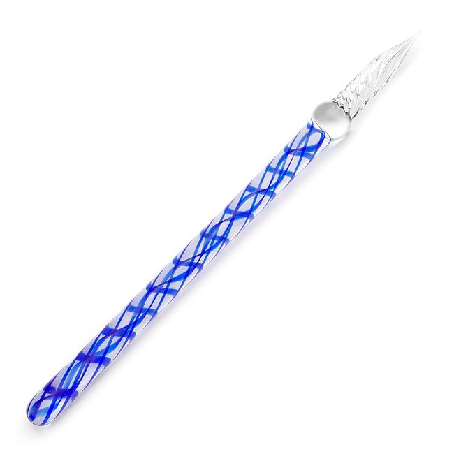 Elban HERBIN hb21716 Glass Pen Spiral Royal Blue Exclusive Box [Traditional French Brand Founded in 1670] Handcrafted