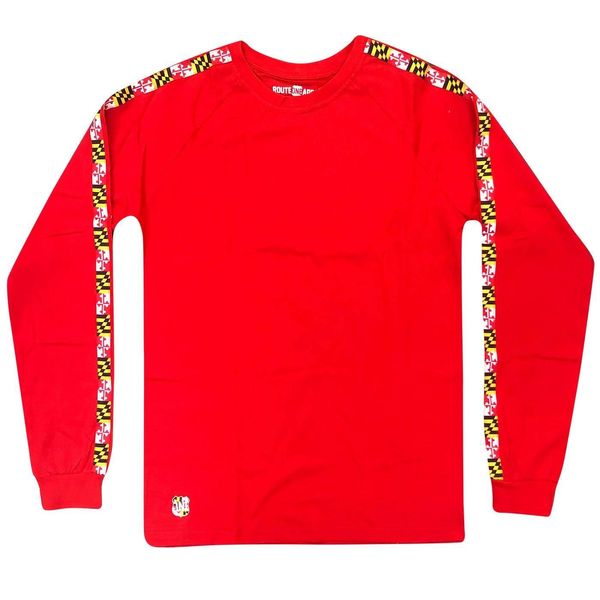 Maryland Flag Stripe (Red) / Long Sleeve Shirt - Small / Red