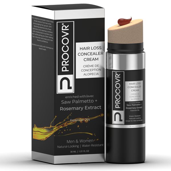 PROCOVR Hair Loss Concealer Cream The ORIGINAL Thinning Balding Hairline Enhancer, Hair Mascara, Root Touch Up | More Natural than Hair Fibers for Hair Loss Coverage & Thicker Hair (Auburn Red)